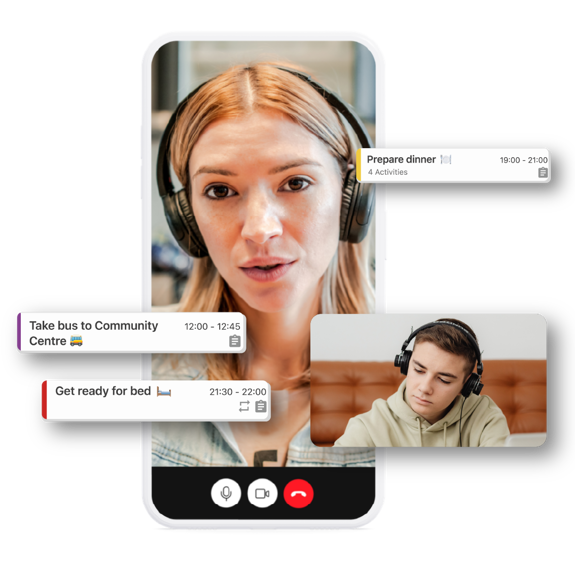 Phone screen showing a videocall